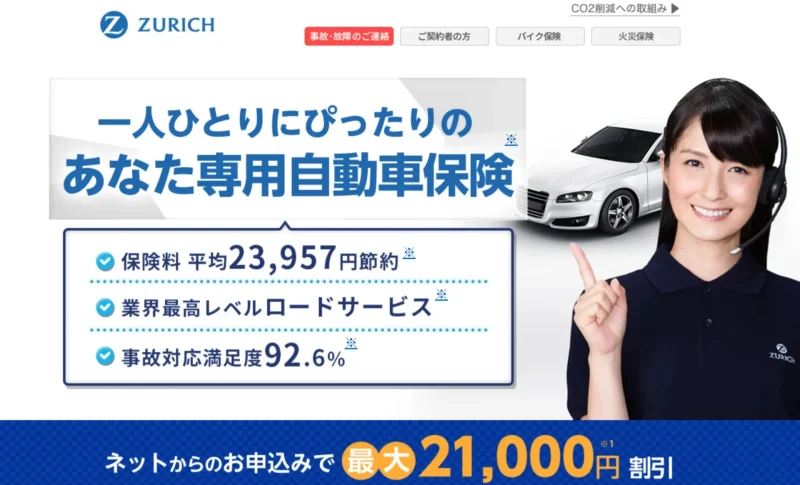 チューリッヒの自動車保険