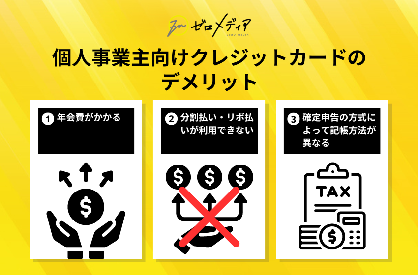 個人事業主向けクレジットカードのデメリット