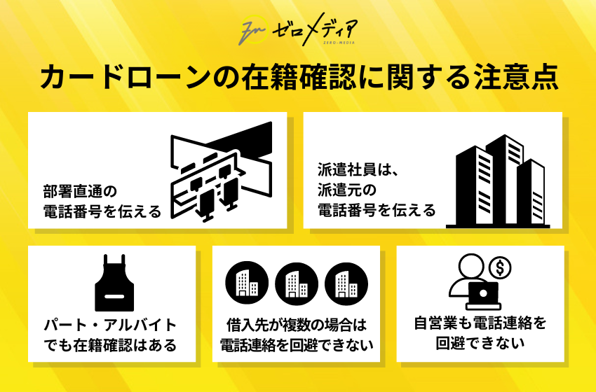 カードローンの在籍確認に関する注意点