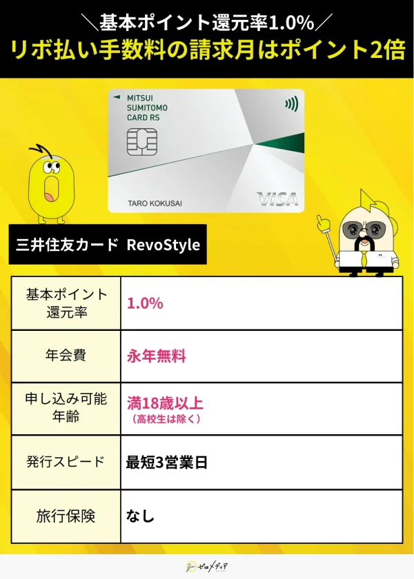 三井住友カードRevoStyleスペック表