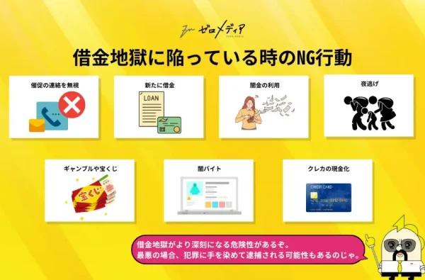 借金地獄に陥っている時のNG行動