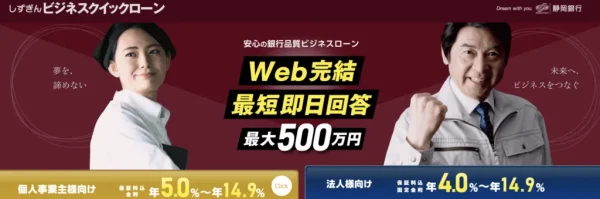 静岡銀行「しずぎんビジネスクイックローン」
