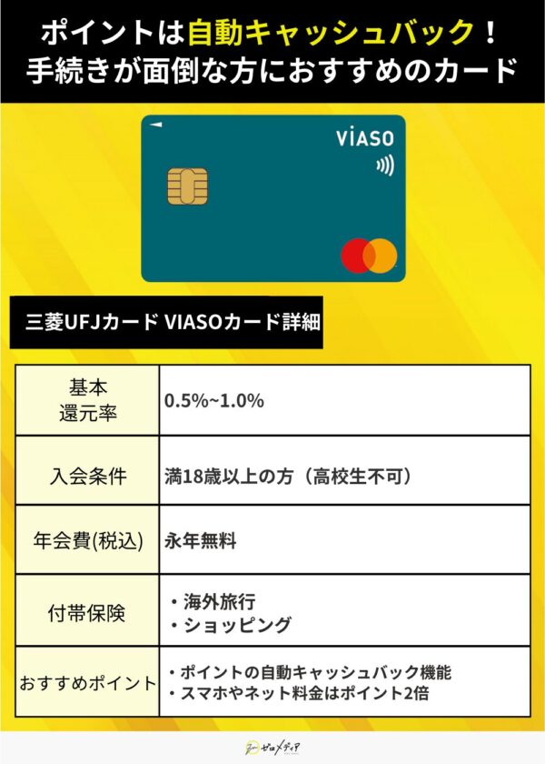 「三菱UFJカード VIASOカード」究極の一枚用