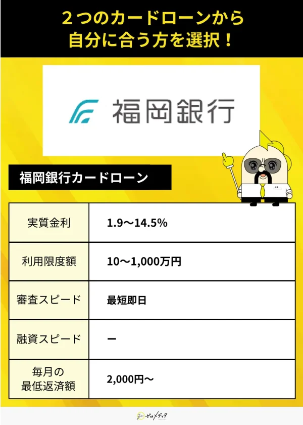 福岡銀行カードローン詳細