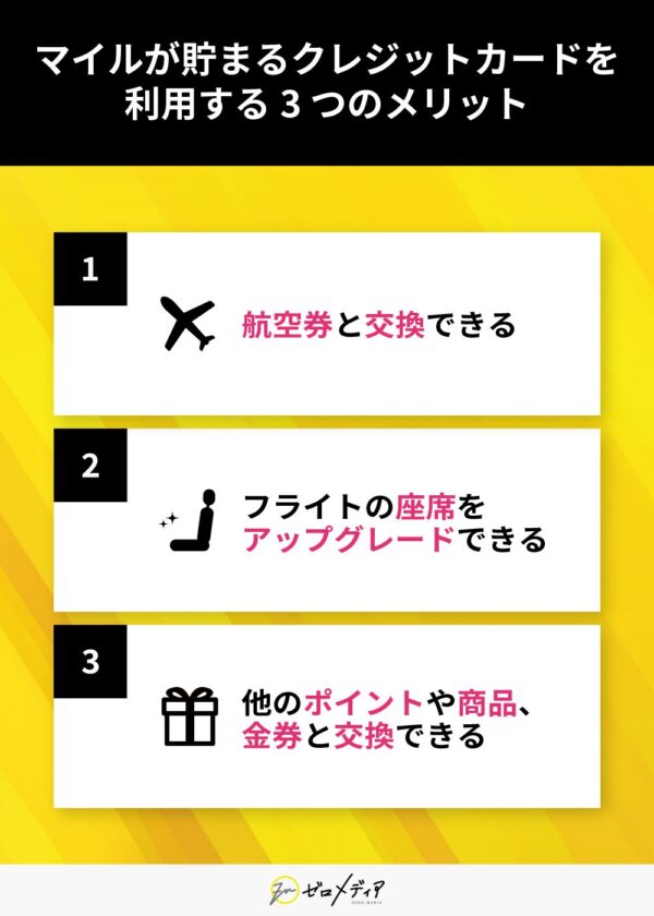マイルが貯まるクレジットカードを利用する3つのメリット