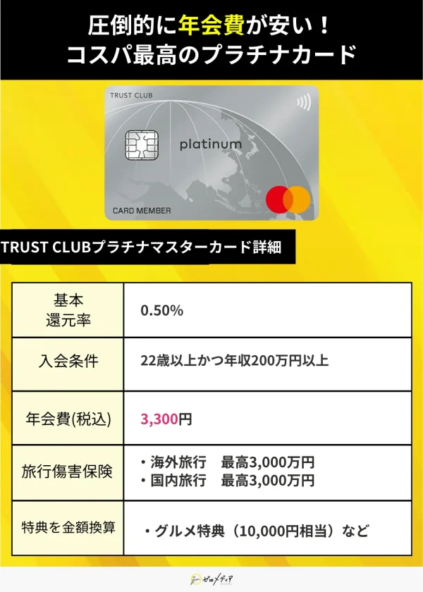 「TRUST CLUBプラチナマスターカード 」詳細画像プラチナカード用