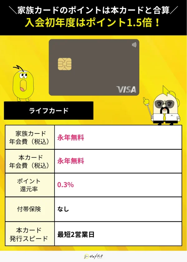 ライフカード スペック表 家族カード おすすめ