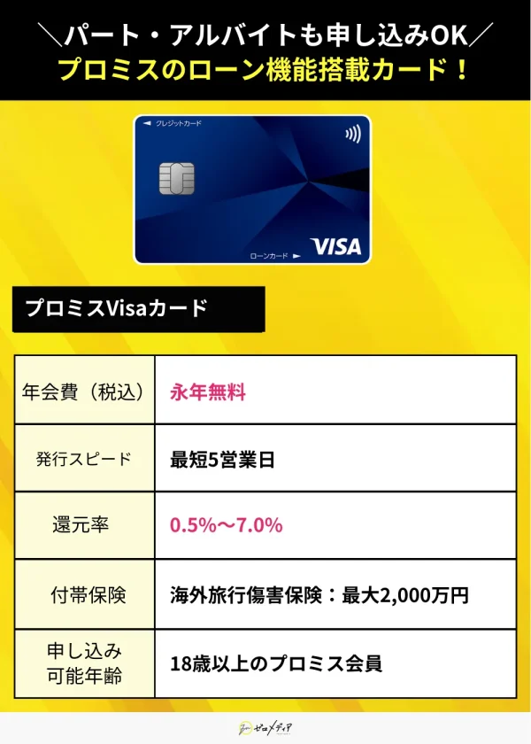 プロミスVisaカード スペック表 クレジットカード おすすめ