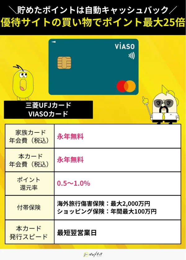 VIASOカード スペック表 家族カード おすすめ