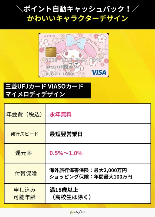 VIASOカードマイメロディ 年会費無料 クレジットカード