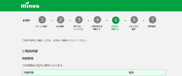 mineo契約内容