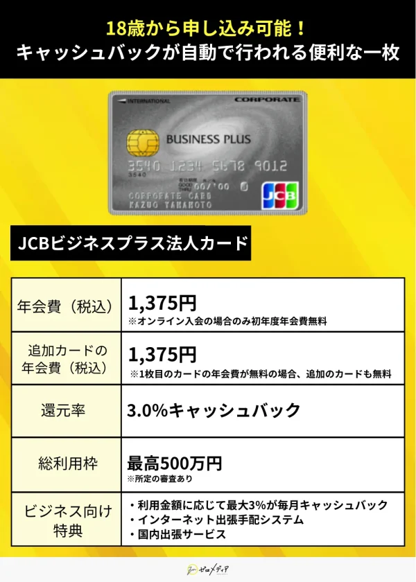 JCBビジネスプラス法人カード