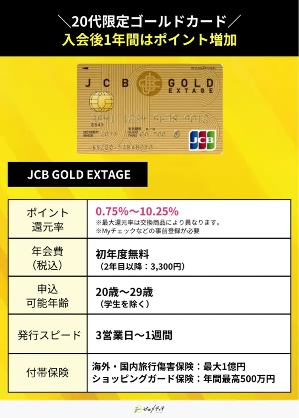 JCBカード おすすめ JCB GOLD EXTAGE